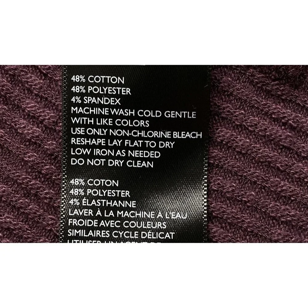 FREE PEOPLE BEACH Women World Traveler Sweater Open Back Sz L Purple Casual 62-3